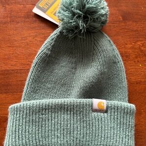Carhartt Green Knit Pom-Pom Beanie Hat